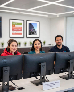 office team smiling
